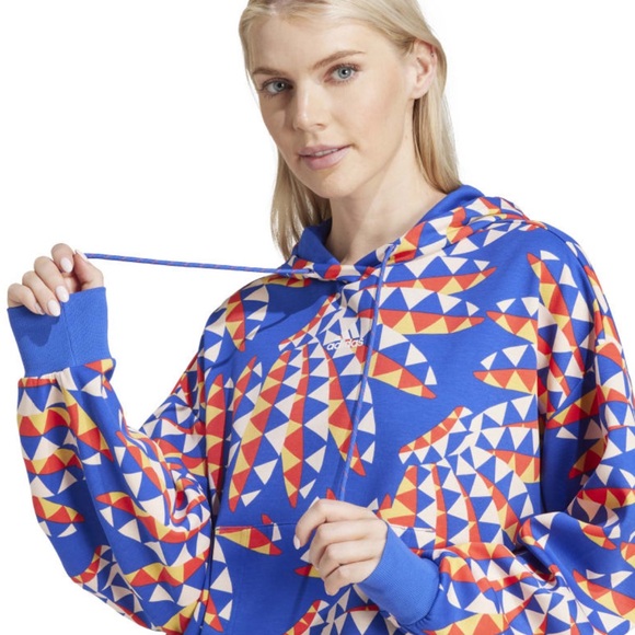 FARM RIO x Adidas track hoodie boblue oversized fit - Picture 3 of 8